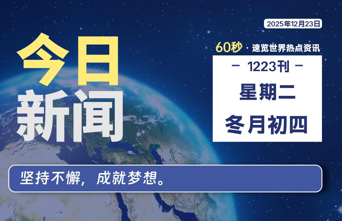 12月23日，星期二, 每天60秒读懂全世界！-软件聚-专注互联网技术分享